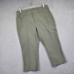 Eddie Bauer Pants Womens 8 Green‎ Curvy Capri Mid Rise Utility Outdoor Hiking
